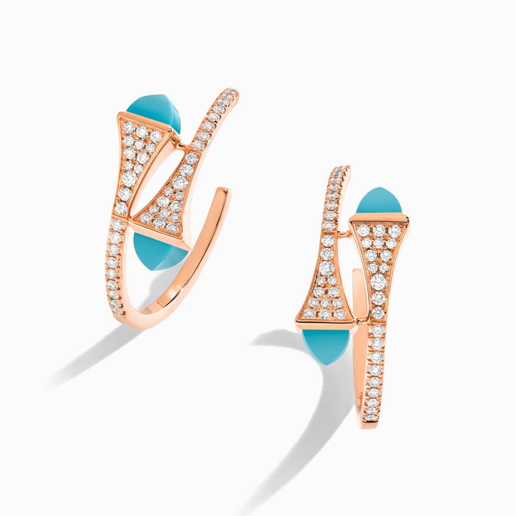 Cleo Diamond Small Hoop Earrings Rose Gold