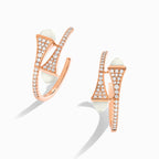 Cleo Diamond Small Hoop Earrings Rose Gold