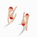 Cleo Diamond Small Hoop Earrings Rose Gold