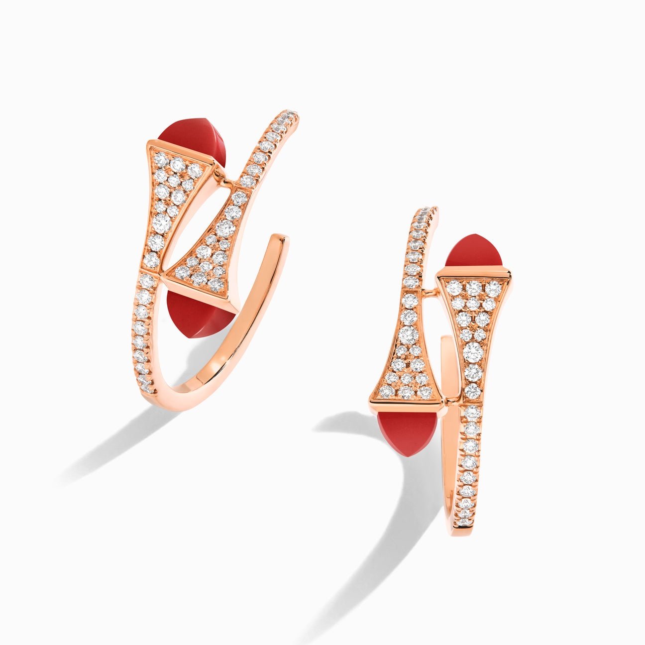 Cleo Diamond Small Hoop Earrings Rose Gold