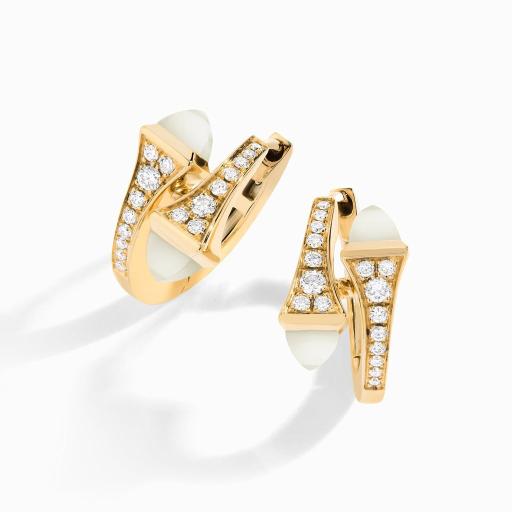Cleo Diamond Huggie Earrings Yellow Gold