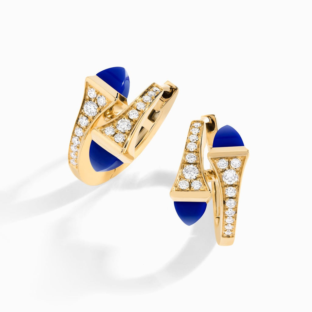 Cleo Diamond Huggie Earrings Yellow Gold