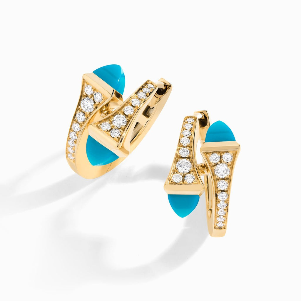 Cleo Diamond Huggie Earrings Yellow Gold