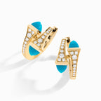Cleo Diamond Huggie Earrings Yellow Gold