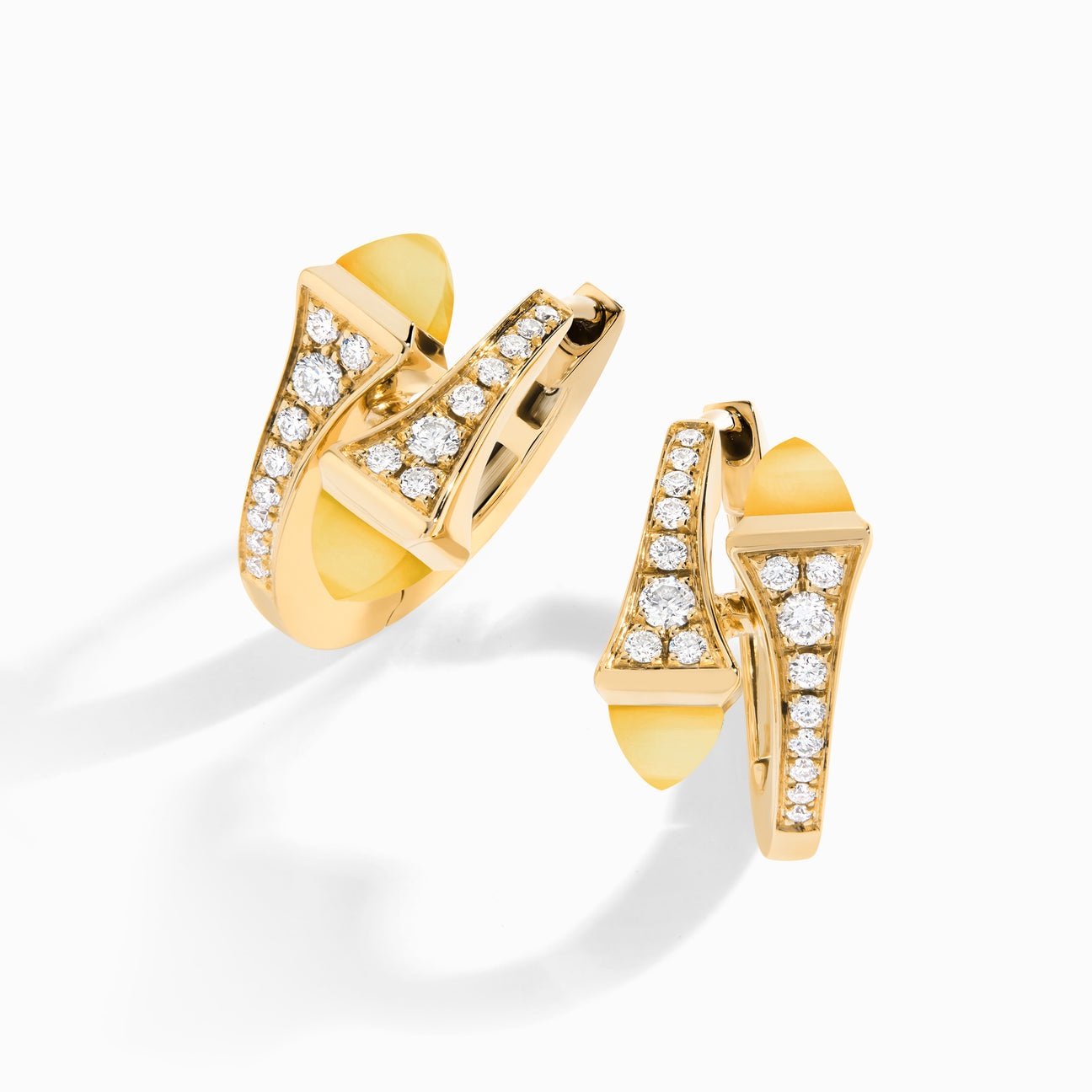 Cleo Diamond Huggie Earrings Yellow Gold