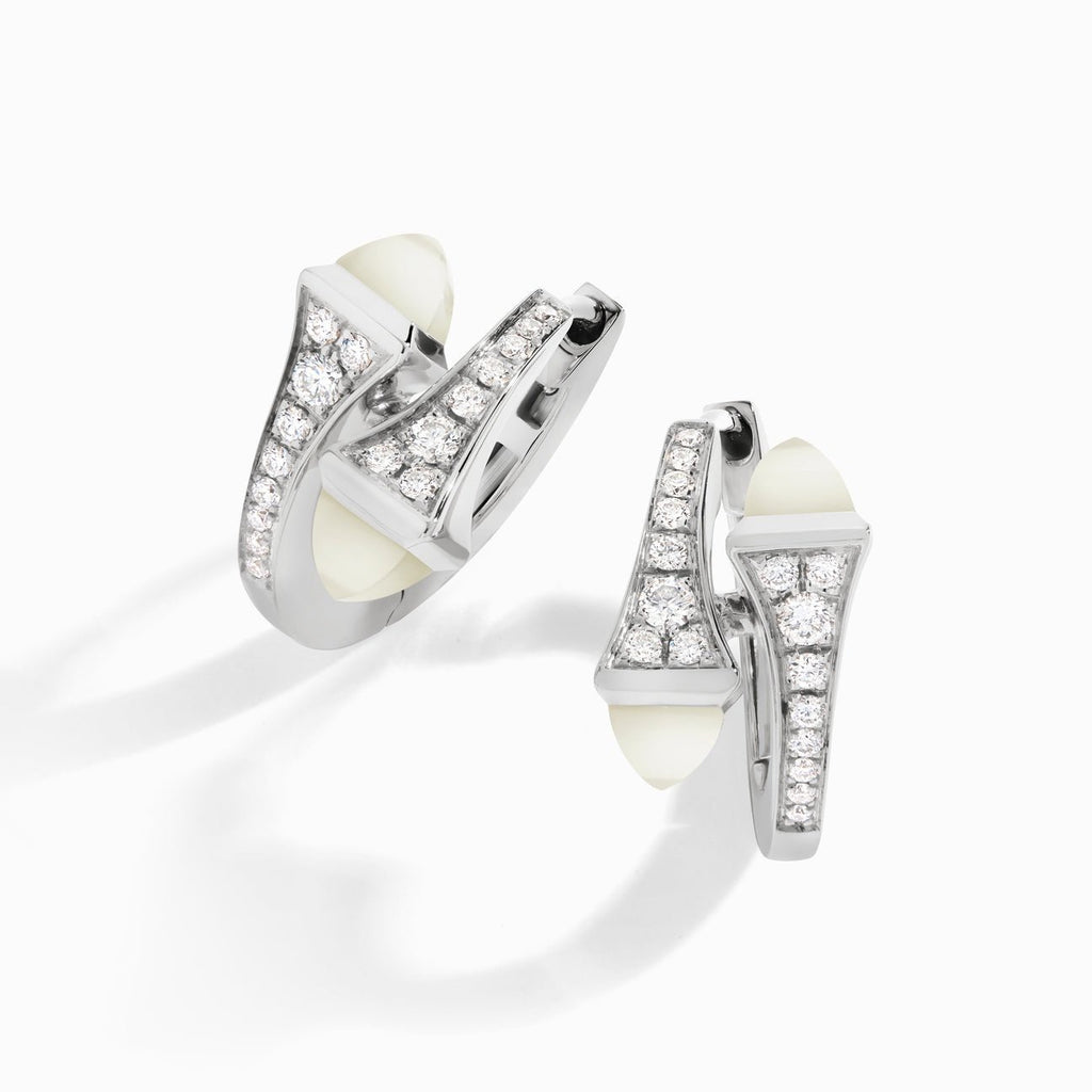 Cleo Diamond Huggie Earrings White Gold