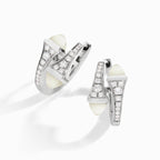 Cleo Diamond Huggie Earrings White Gold