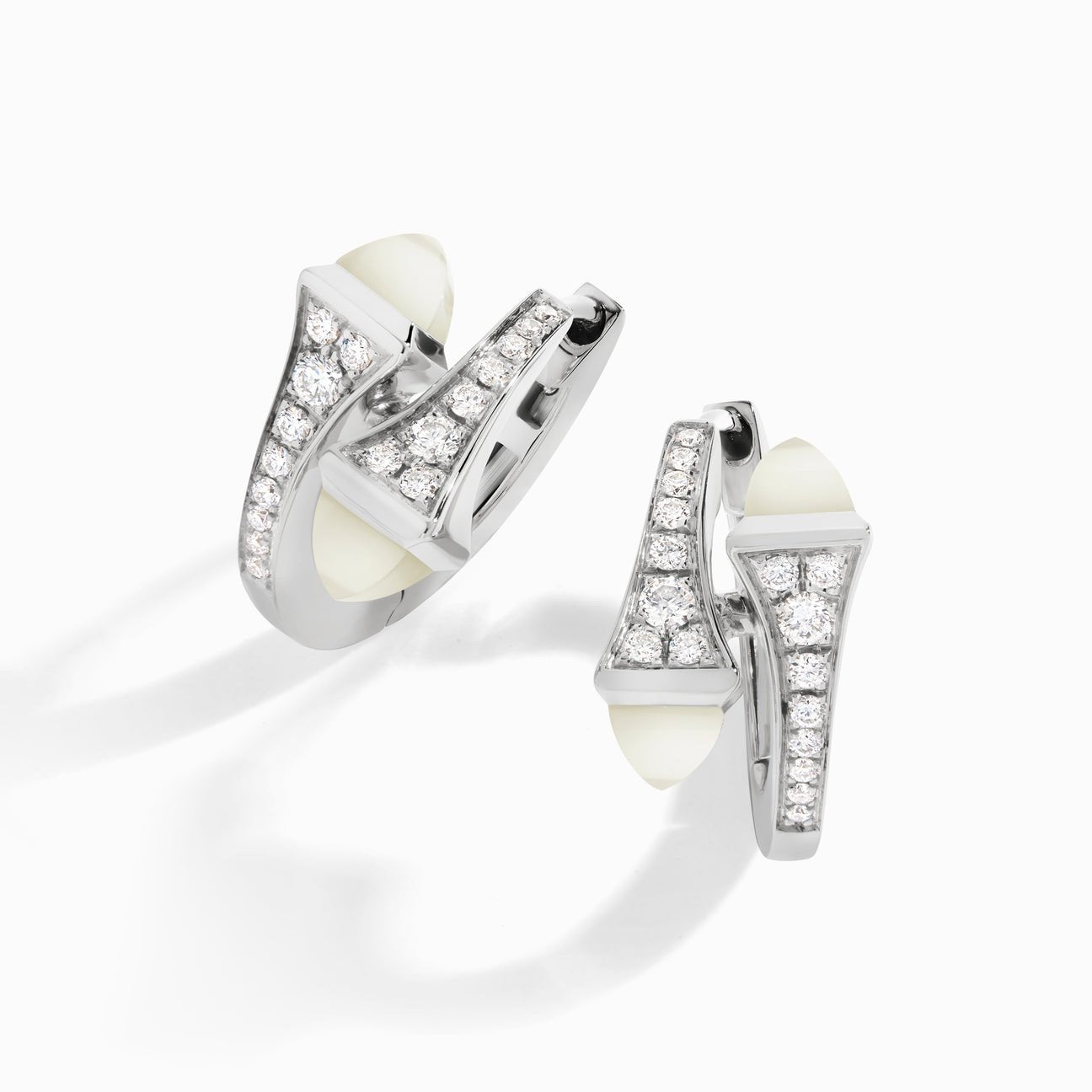 Cleo Diamond Huggie Earrings White Gold