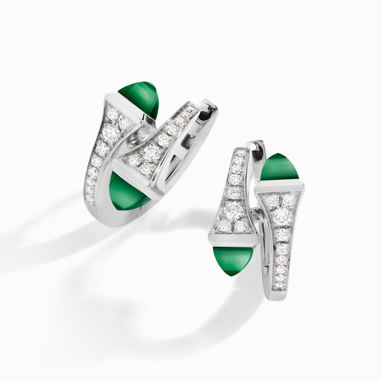 Cleo Diamond Huggie Earrings White Gold