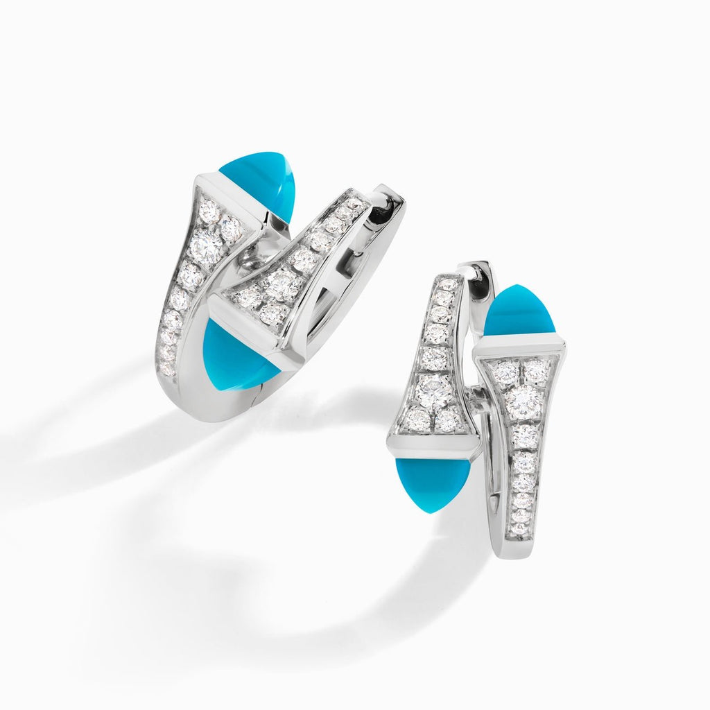 Cleo Diamond Huggie Earrings White Gold