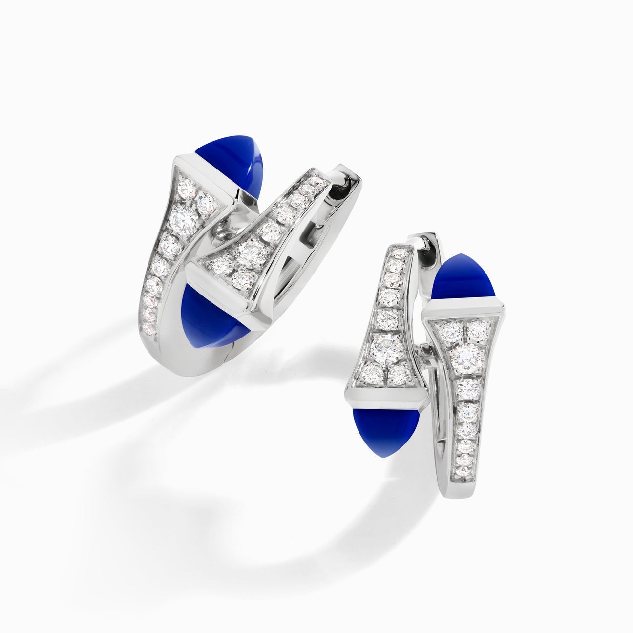 Cleo Diamond Huggie Earrings White Gold