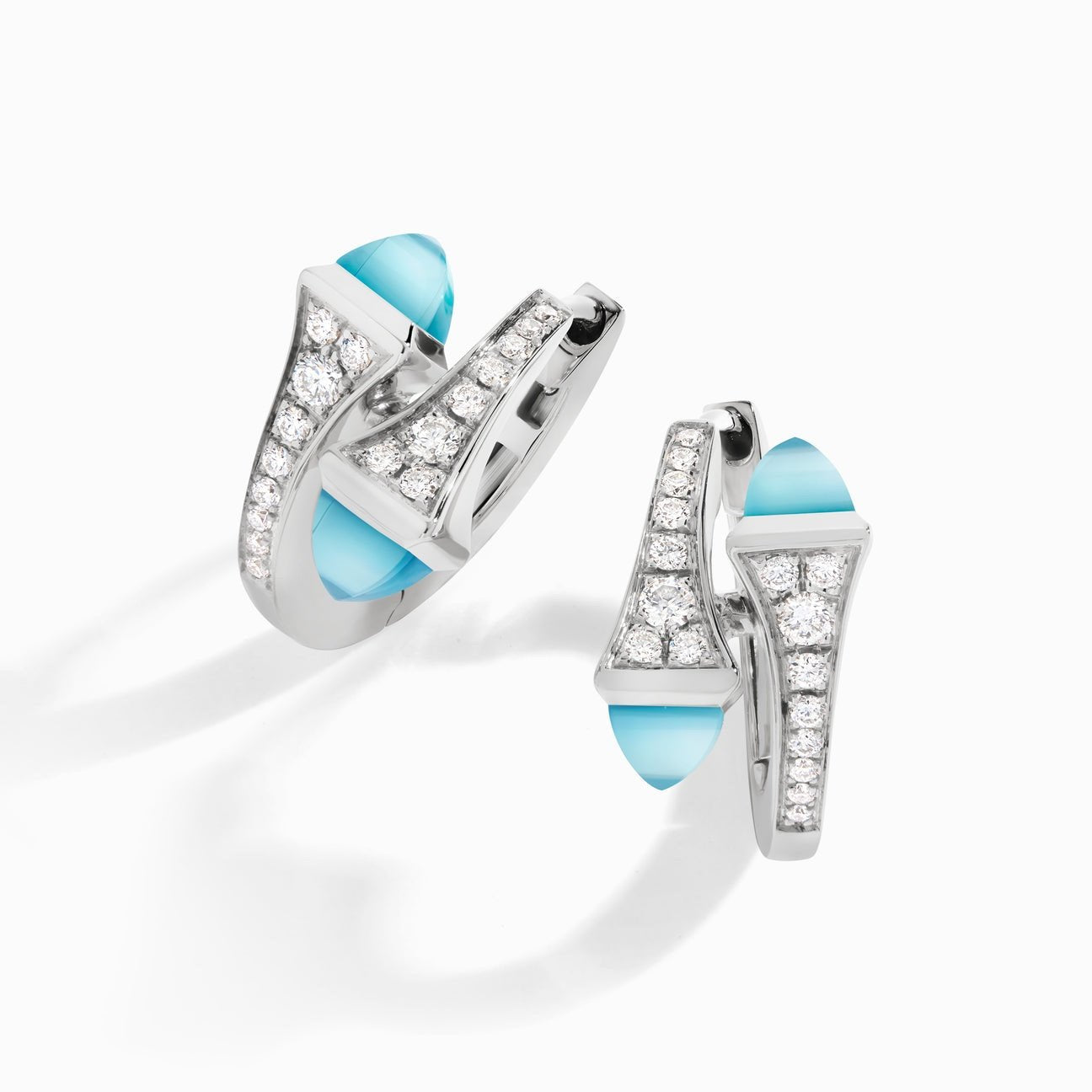 Cleo Diamond Huggie Earrings White Gold
