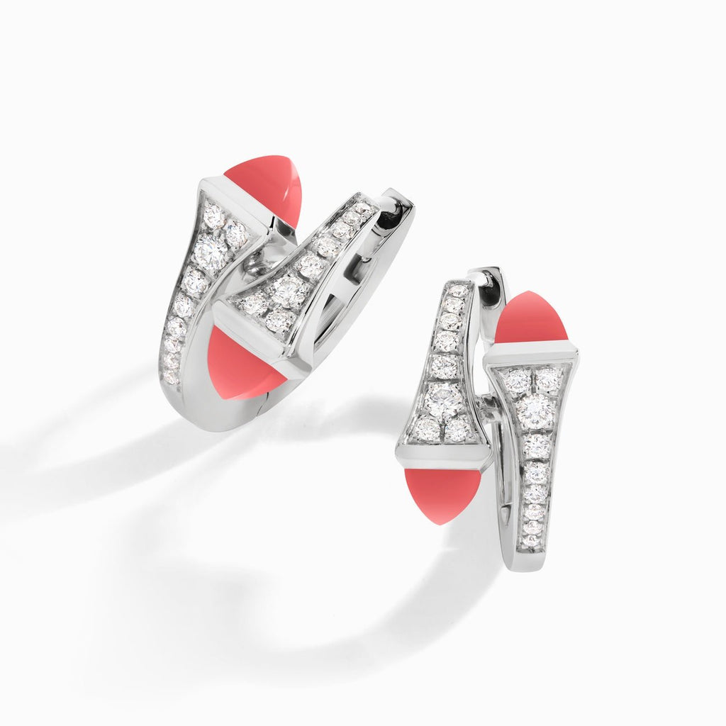 Cleo Diamond Huggie Earrings White Gold