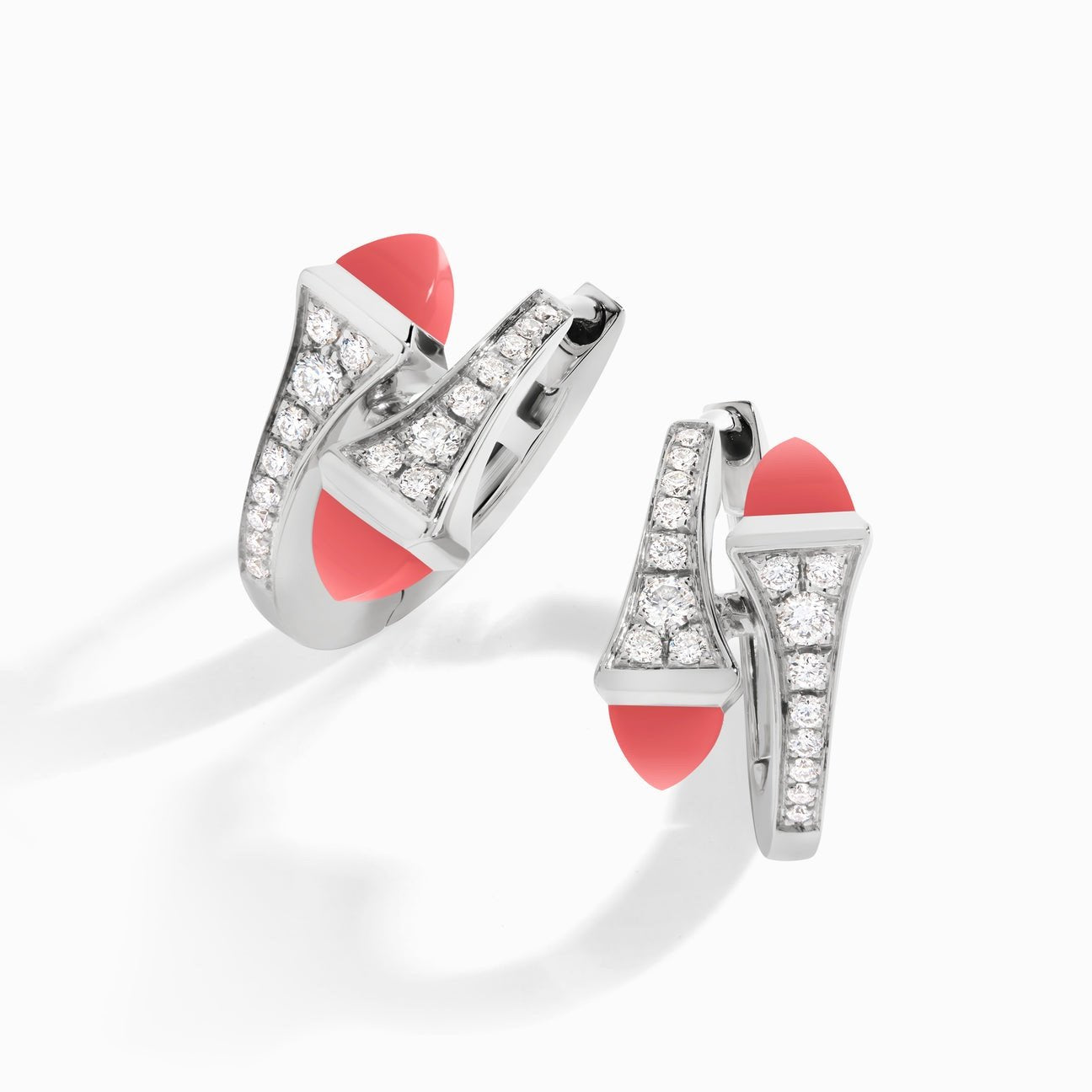Cleo Diamond Huggie Earrings White Gold