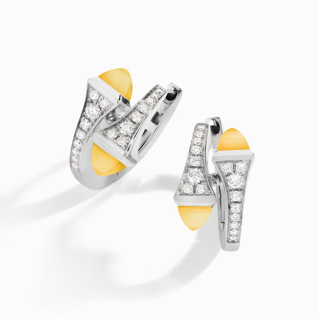 Cleo Diamond Huggie Earrings White Gold