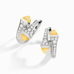Cleo Diamond Huggie Earrings White Gold