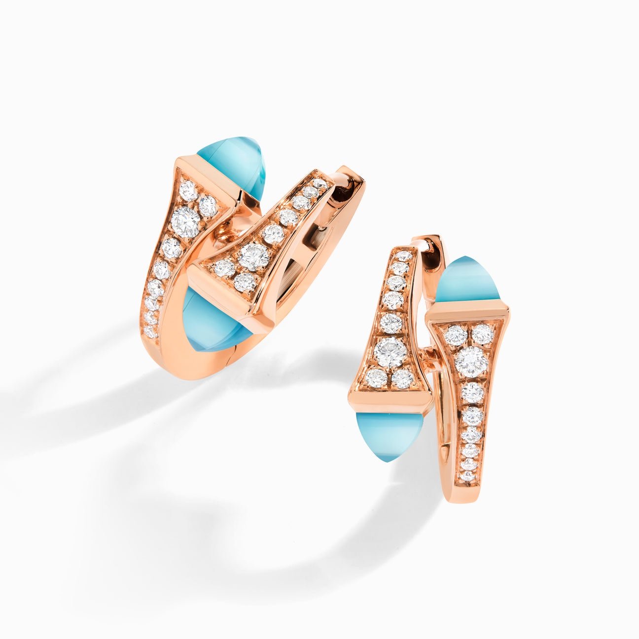 Cleo Diamond Huggie Earrings Rose Gold