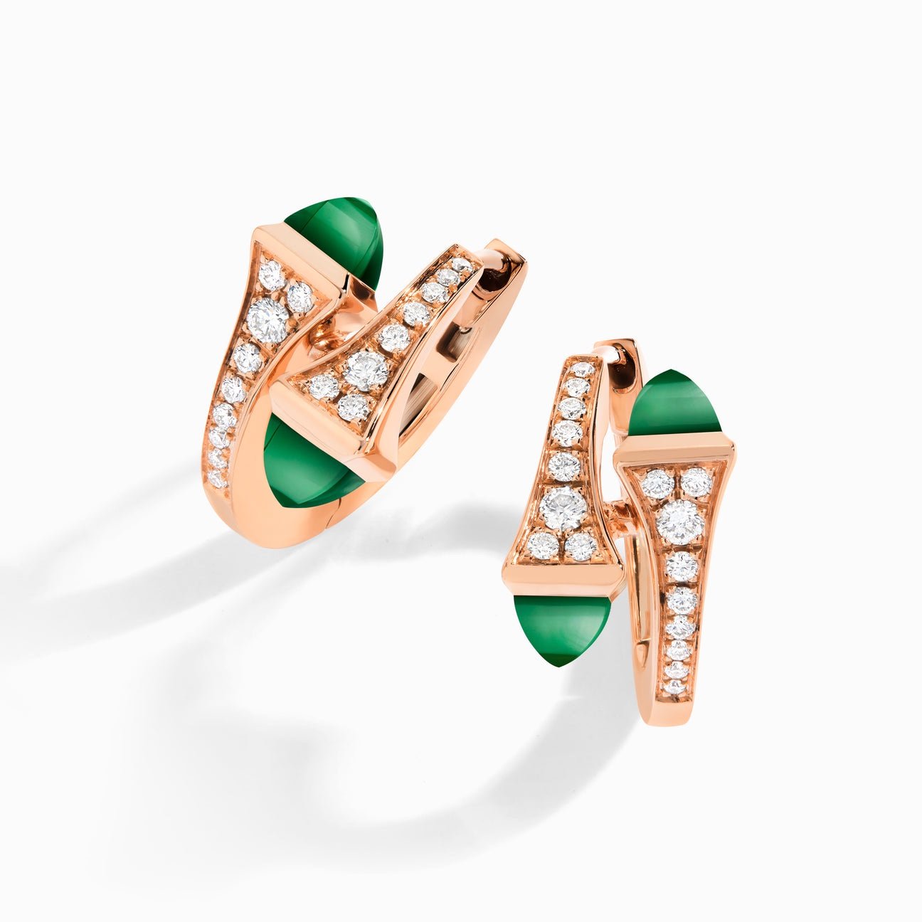 Cleo Diamond Huggie Earrings Rose Gold