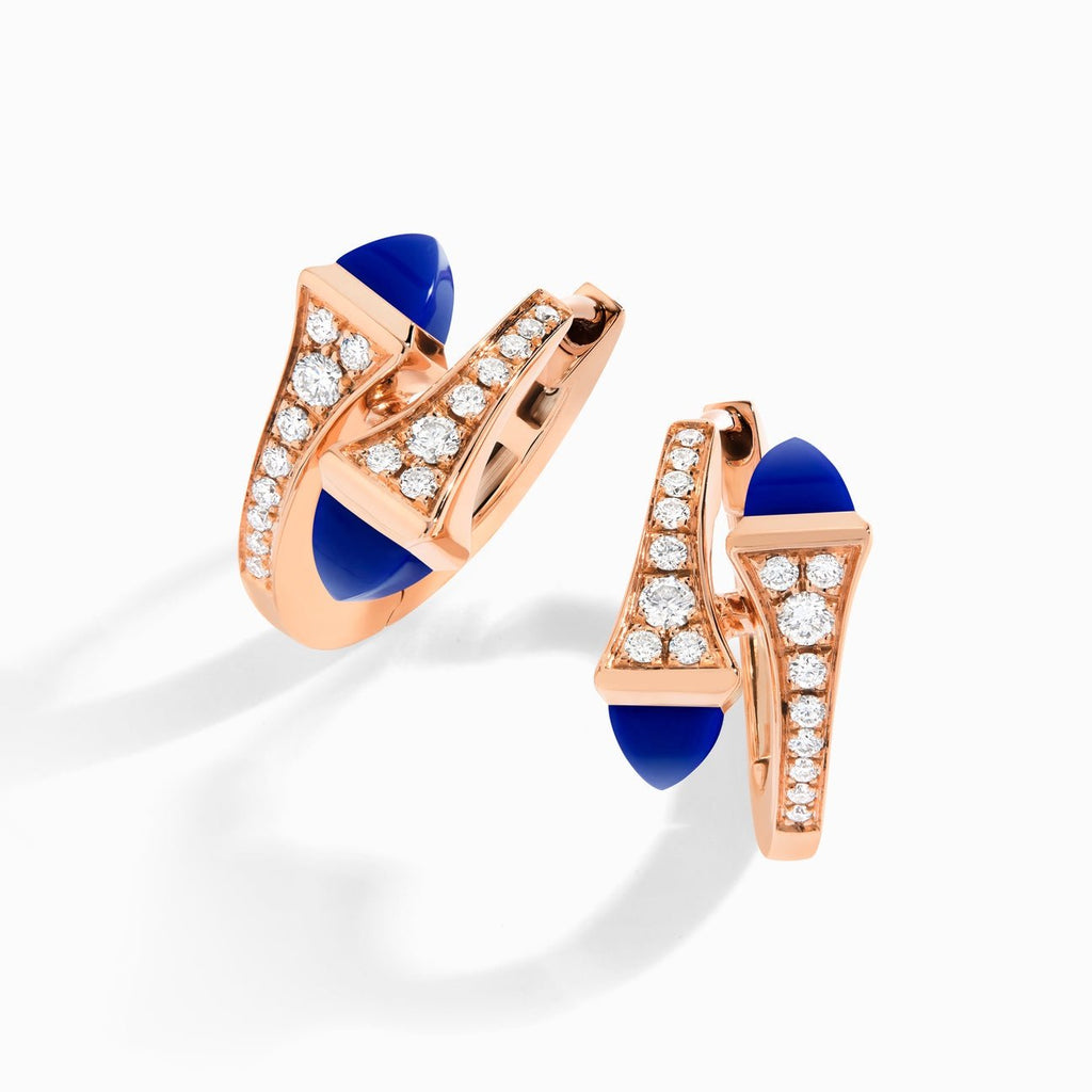 Cleo Diamond Huggie Earrings Rose Gold