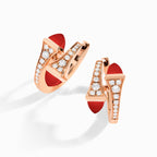 Cleo Diamond Huggie Earrings Rose Gold