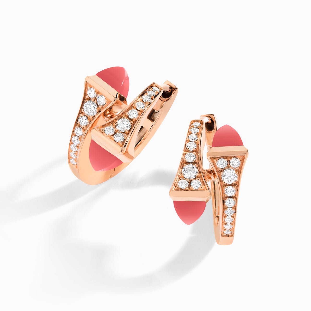 Cleo Diamond Huggie Earrings Rose Gold