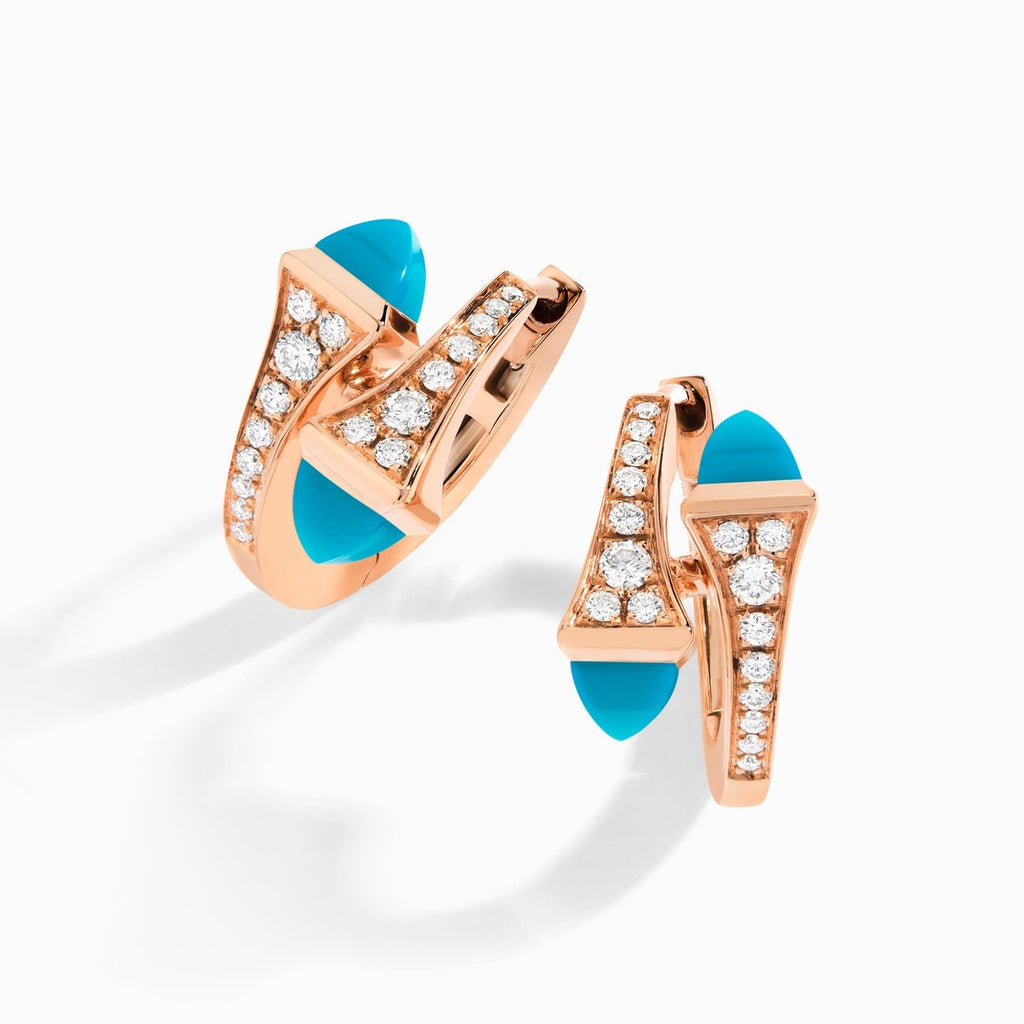 Cleo Diamond Huggie Earrings Rose Gold