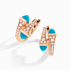 Cleo Diamond Huggie Earrings Rose Gold