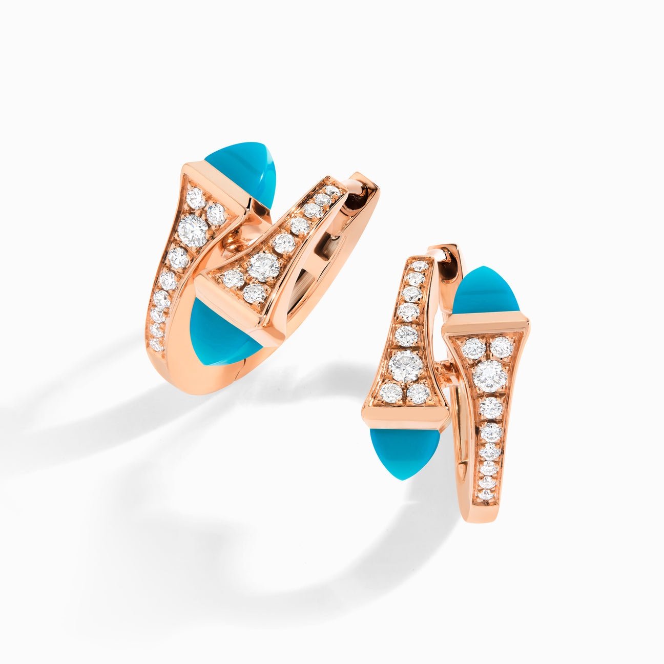 Cleo Diamond Huggie Earrings Rose Gold