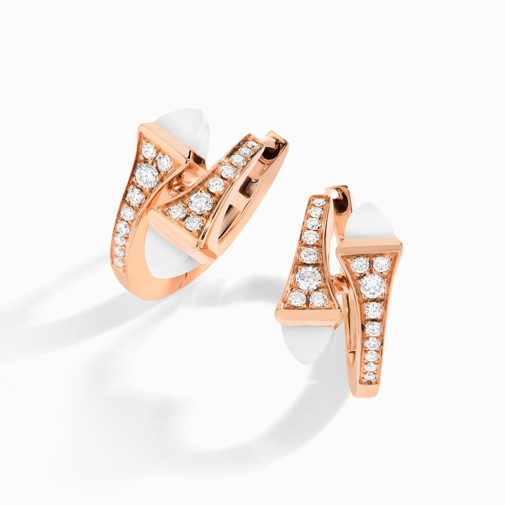 Cleo Diamond Huggie Earrings Rose Gold