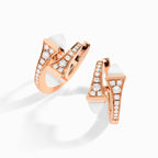 Cleo Diamond Huggie Earrings Rose Gold