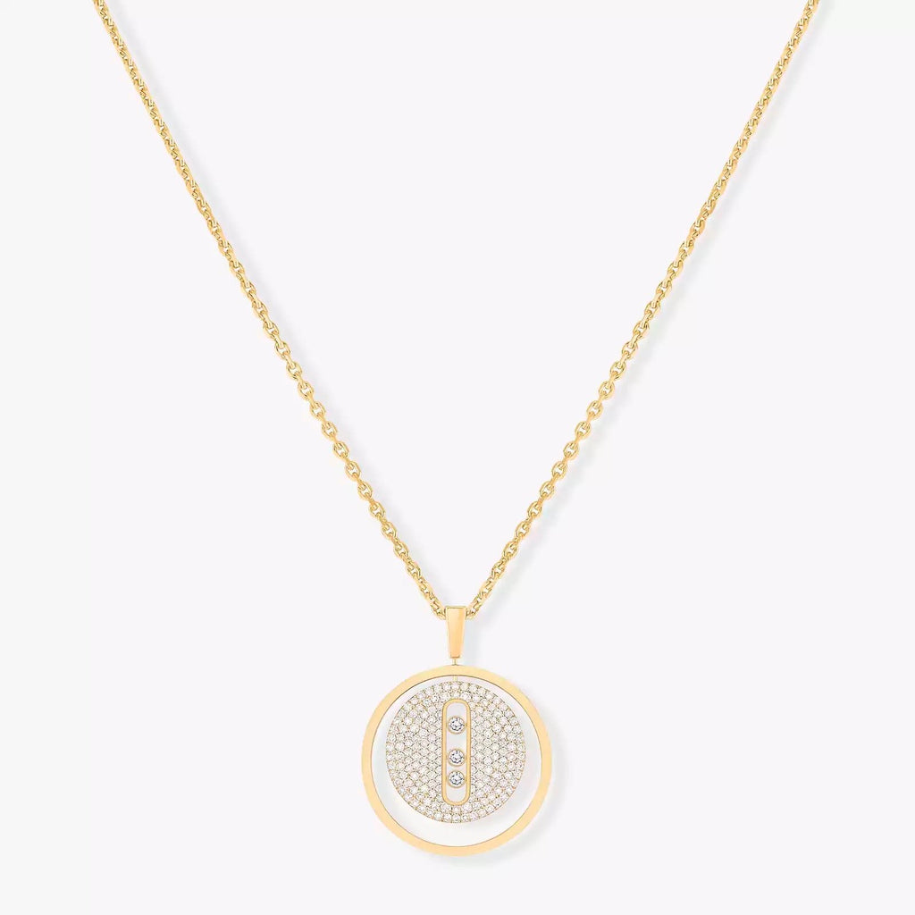 LUCKY MOVE MM PAVÉ قلادة الماس ذهب أبيض