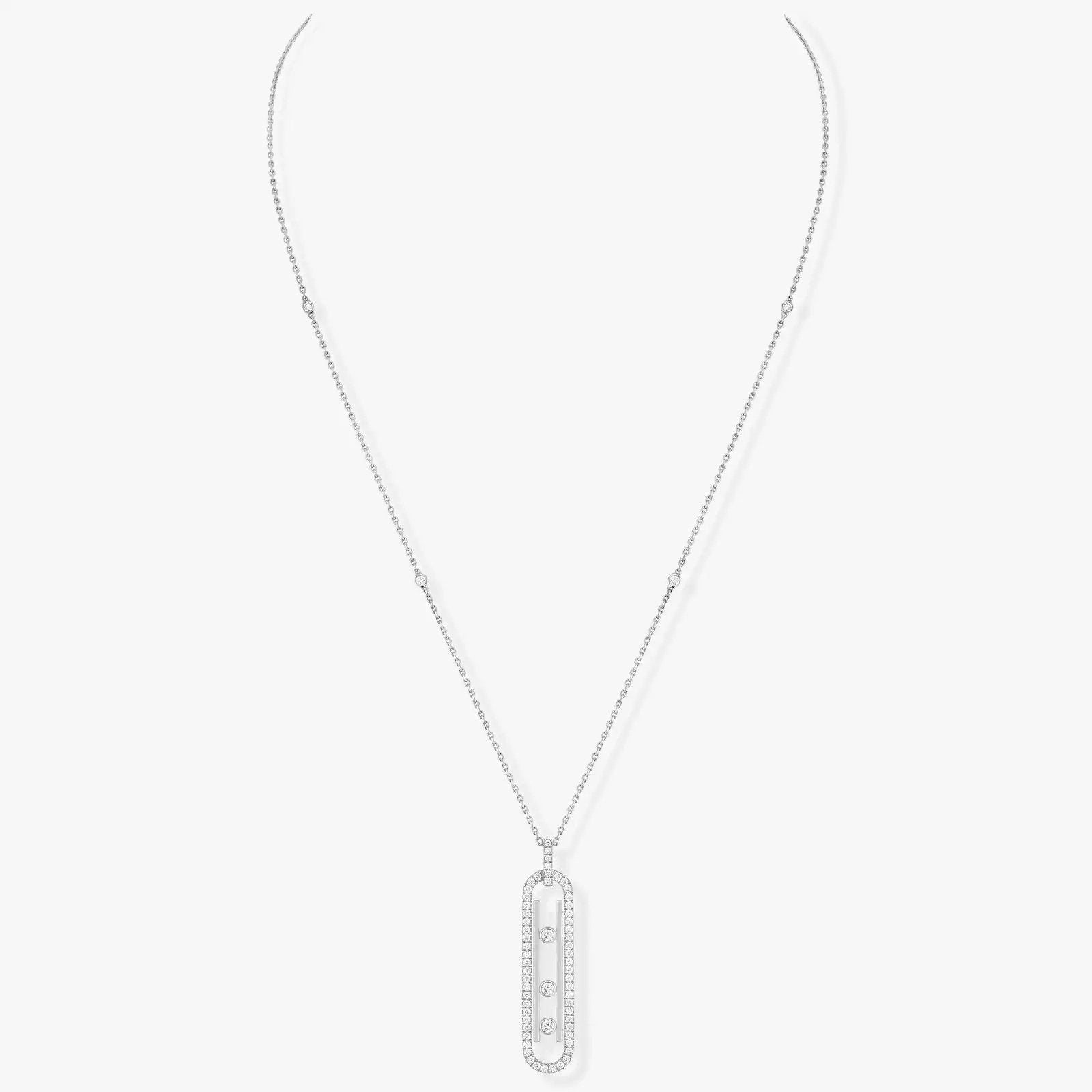 COLLIER MOVE 10TH PM قلادة الماس ذهب أبيض