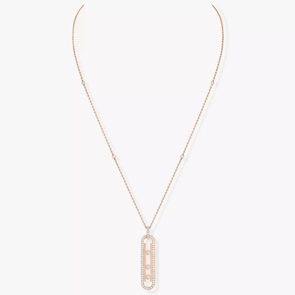 COLLIER MOVE 10TH PM قلادة الماس ذهب وردي