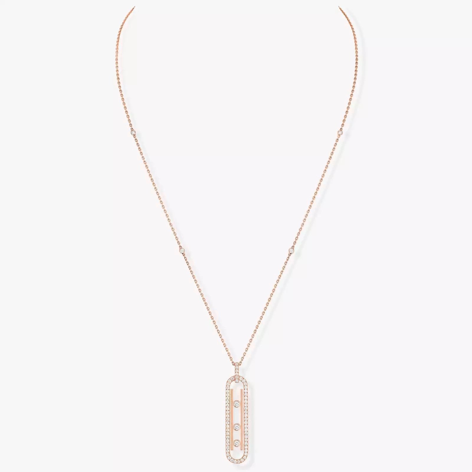 COLLIER MOVE 10TH PM قلادة الماس ذهب وردي