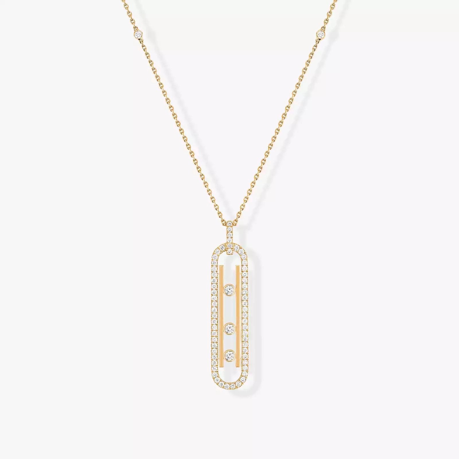 COLLIER MOVE 10TH PM قلادة الماس ذهب وردي