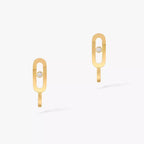 الأقراط الماس ذهب وردي  MOVE UNO MINI HOOPS