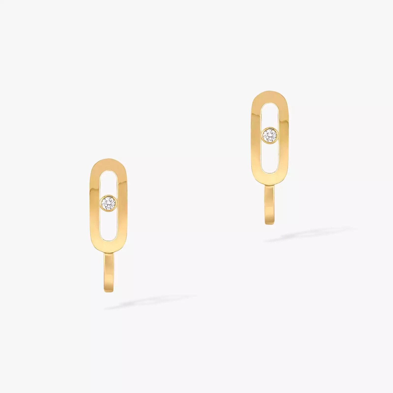 الأقراط الماس ذهب وردي  MOVE UNO MINI HOOPS
