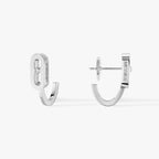 الأقراط الماس ذهب أبيض  MOVE UNO MINI HOOPS