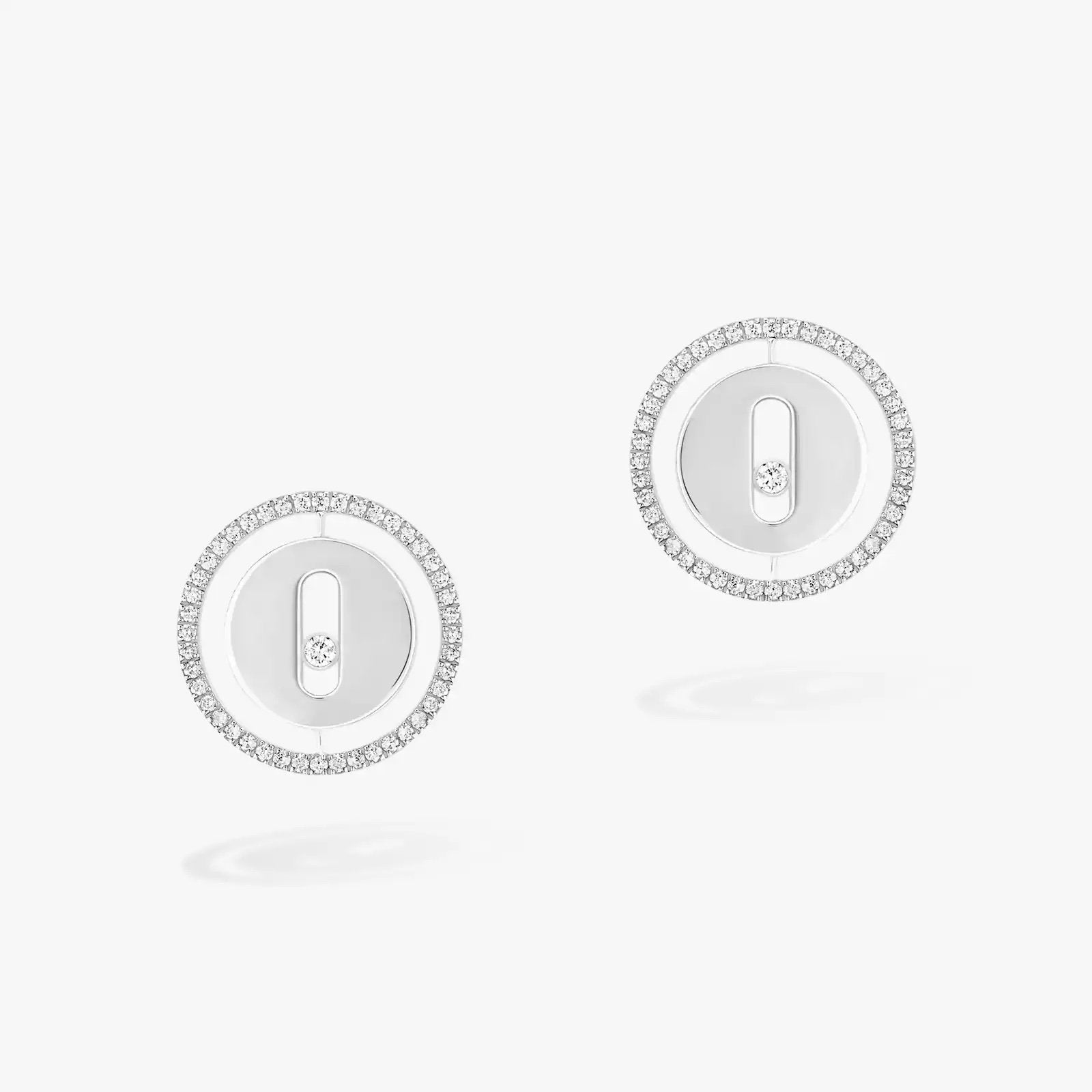 LUCKY MOVE     أقراط الماس ذهب أبيض