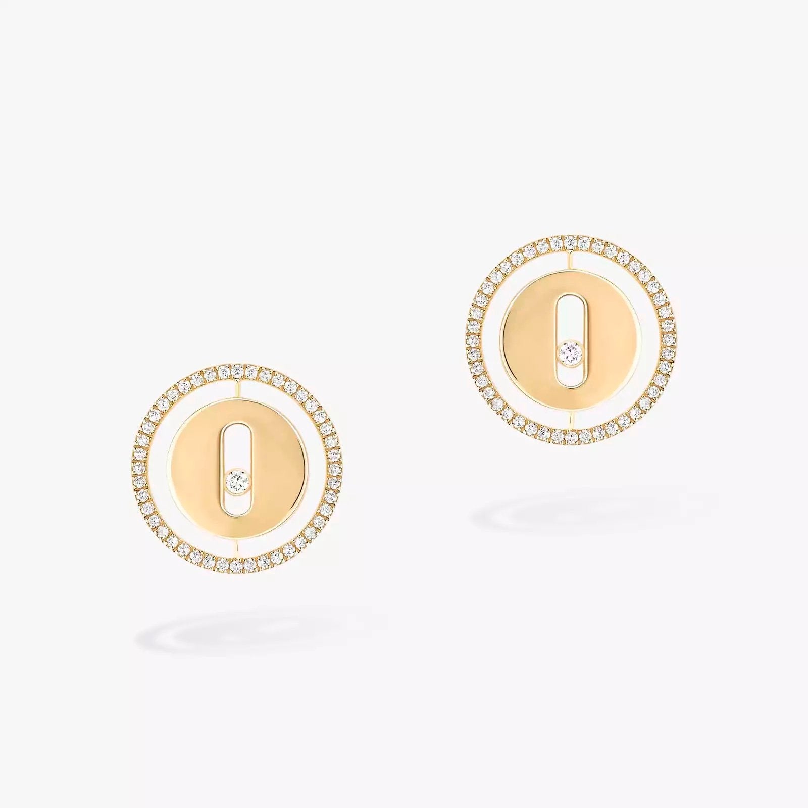 LUCKY MOVE     أقراط الماس ذهب أصفر