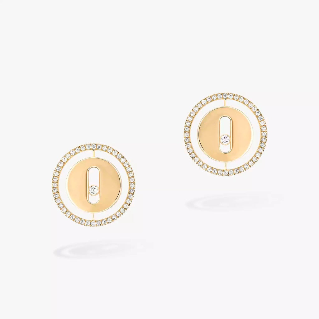 LUCKY MOVE     أقراط الماس ذهب أبيض
