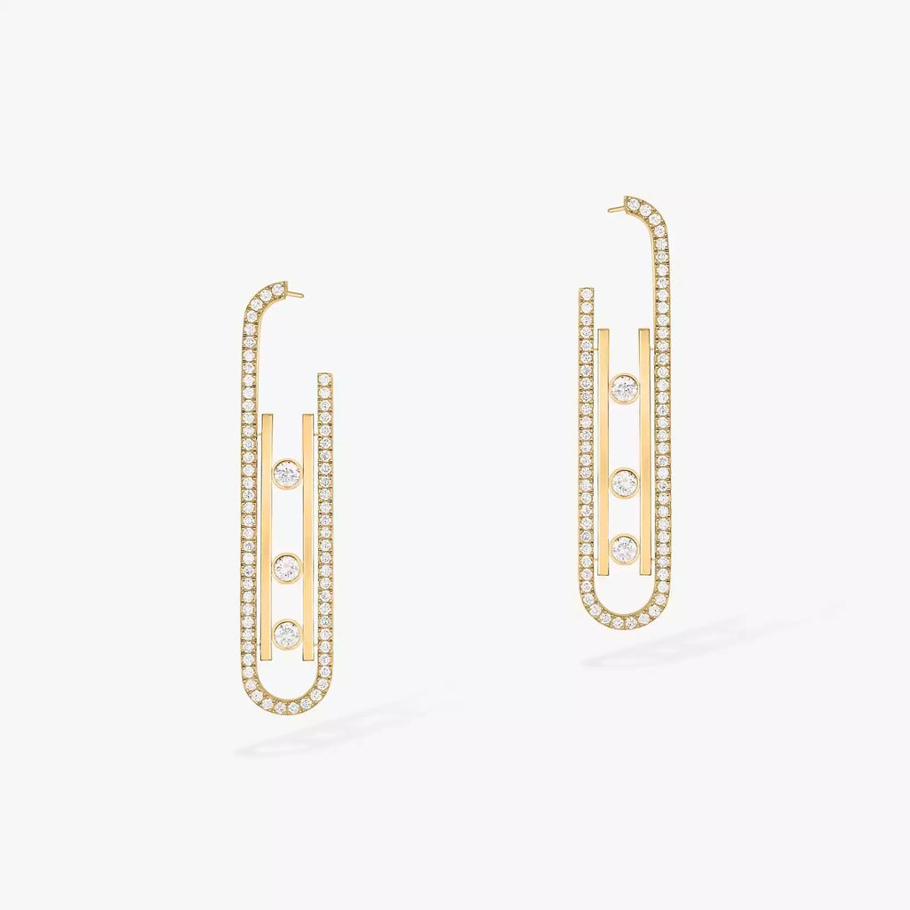 BOUCLES D'OREILLES MOVE 10TH PM الأقراط الماس ذهب أصفر