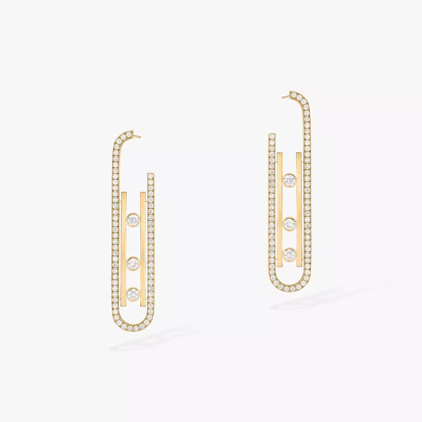 BOUCLES D'OREILLES MOVE 10TH PM الأقراط الماس ذهب أبيض