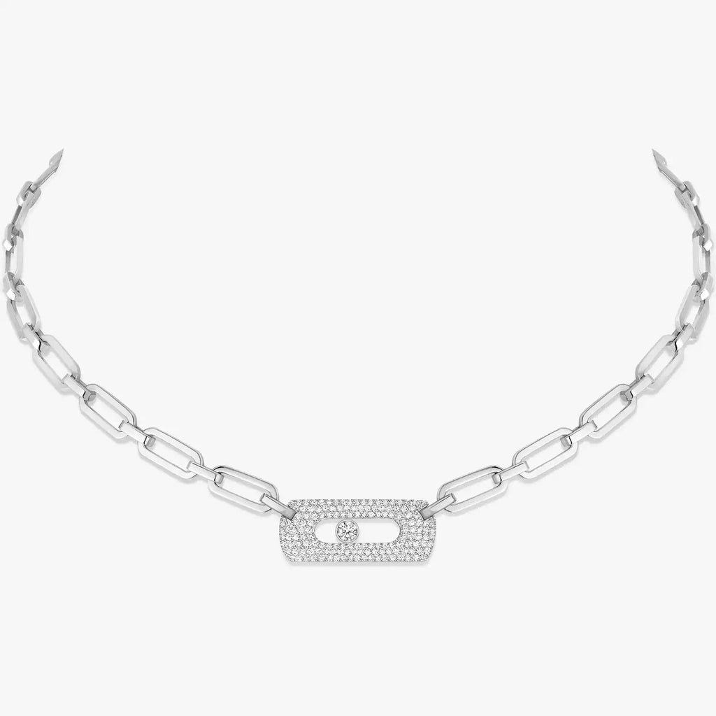 MY MOVE NECKLACE قلادة الماس ذهب وردي