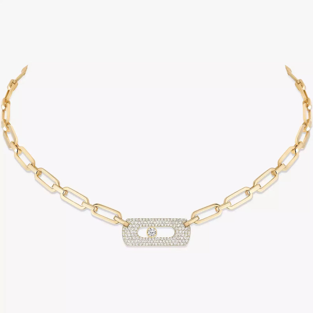 MY MOVE NECKLACE قلادة الماس ذهب أصفر