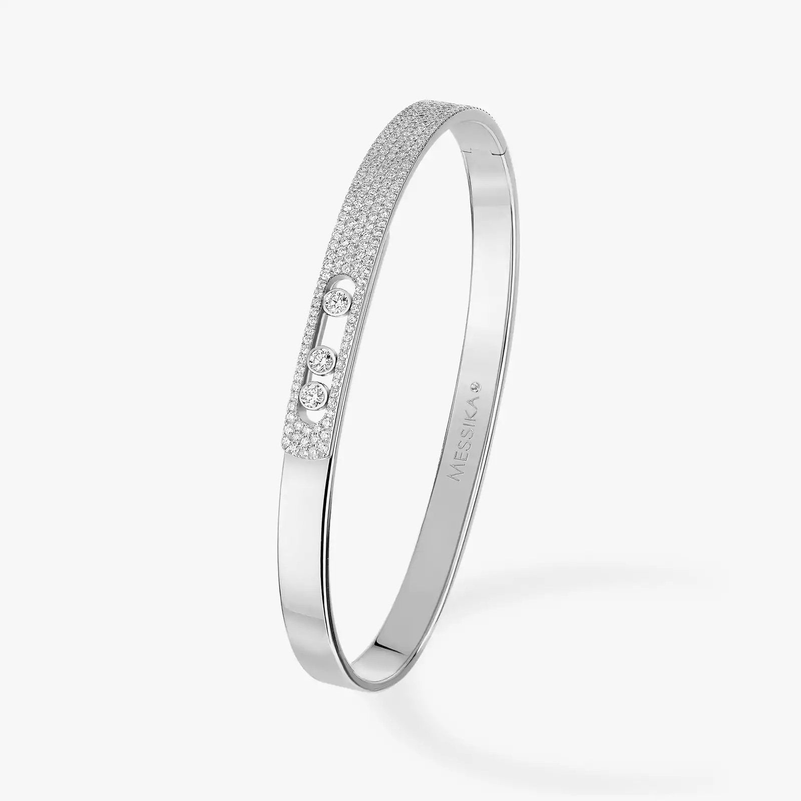 MOVE NOA BANGLE PM PAVÉ سوار الماس ذهب وردي