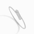 Cleo Full Diamond Slim Slip-On Bracelet White Gold