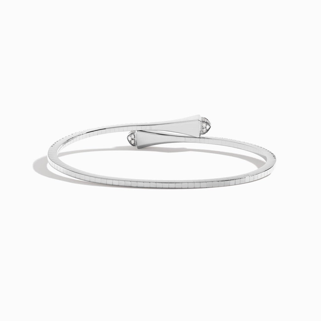 Cleo Full Diamond Slim Slip-On Bracelet White Gold