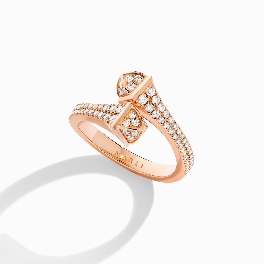 Cleo Full Diamond Slim Ring Rose Gold