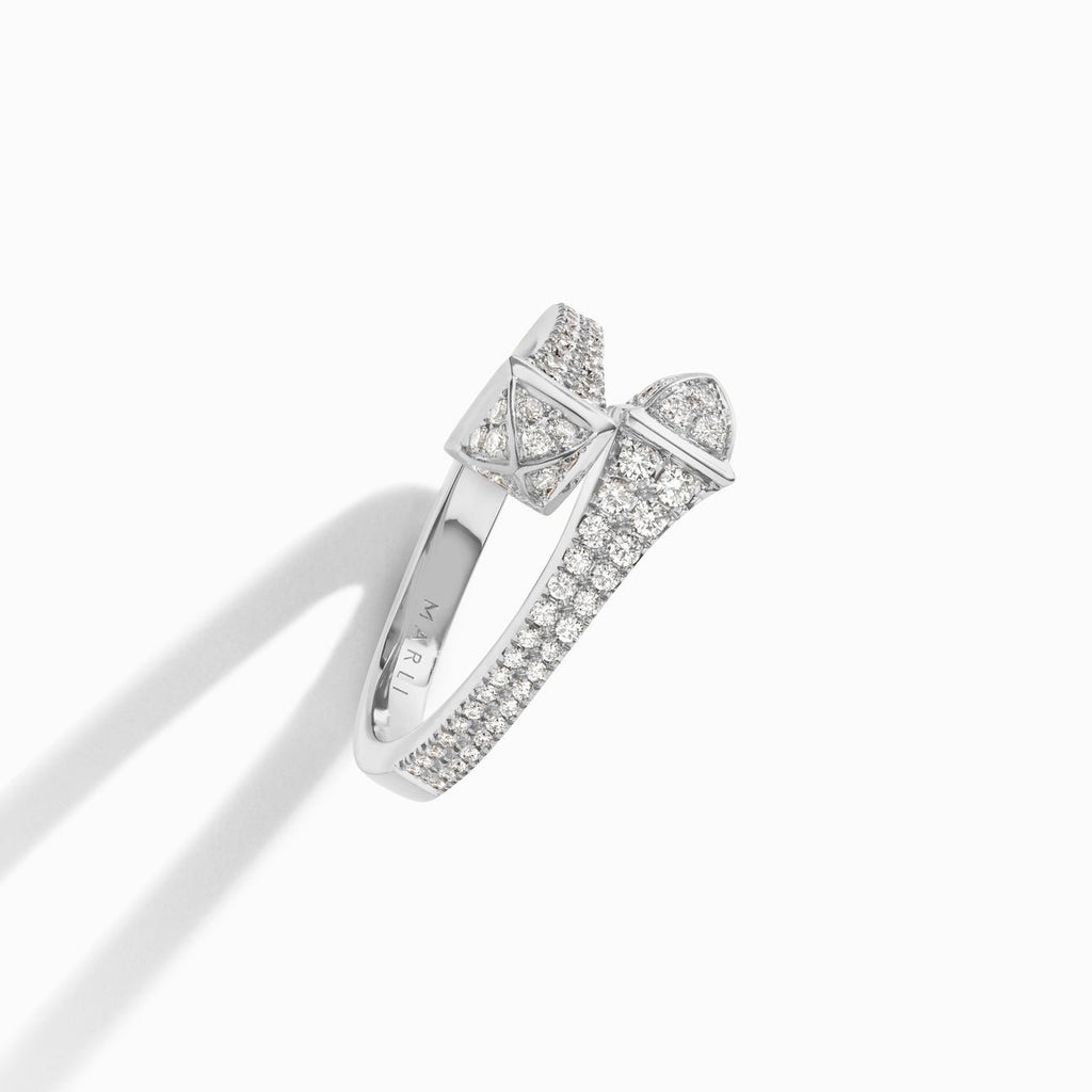 Cleo Full Diamond Slim Ring White Gold